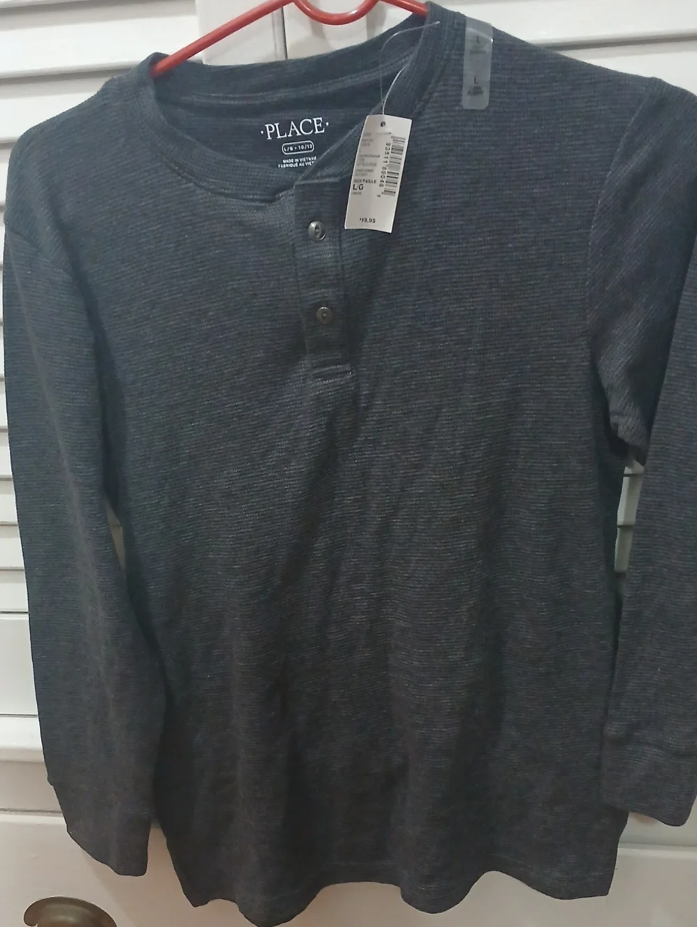 Children Place Boys Charcoal Henley Long-Sleeve Shirt